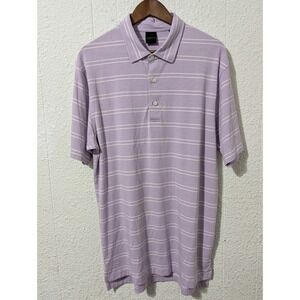 Dunning Golf Polo Shirt, Mens, Large, Purple Striped, Stretch, Soft, Causal